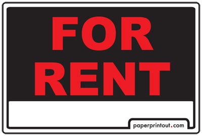 rent signs  rent  owner sign