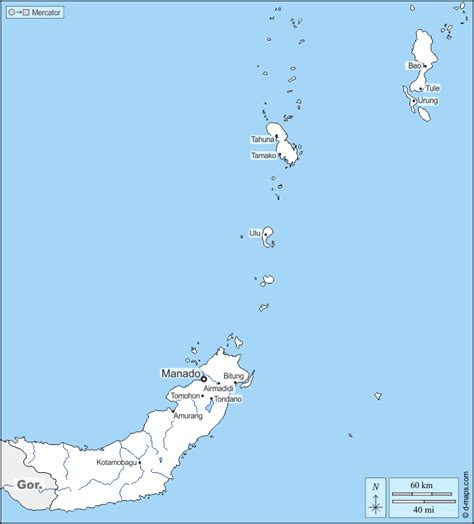 north sulawesi  map  blank map  outline map  base map boundaries hydrography