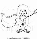 Pill Super Cartoon Mascot Happy Hero Clipart Royalty Toon Hit Vector Aid Running Kit First 2021 sketch template