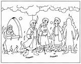 Furnace Fiery Sadrac Mesac Abednego Shadrach Meshach Crafts Biblicos Honestidad Horno Protegidos Hornalla Sketchite sketch template