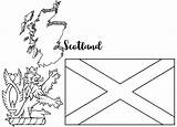 Scotland Coloring Royal Flag Pages Arms Map Territories Culture Learning sketch template