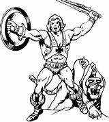 He Man Coloring Pages Battle Cat Universe Mighty Heman Drawings Masters Colouring Book Print Motu Boys Pop Klops Tri Triclops sketch template