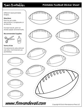 printable football template shapes   football party