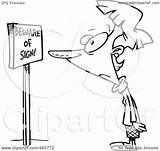 Beware Outline Staring Sign Woman Toonaday Royalty Text Illustration Cartoon Board Rf Clip 2021 sketch template