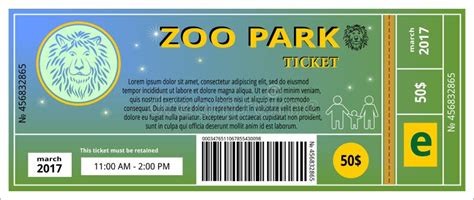 zoo ticket stock vector illustration  coupon paper
