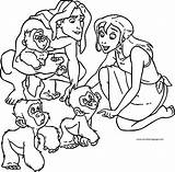 Tarzan Monkeys Kerchak Kala sketch template