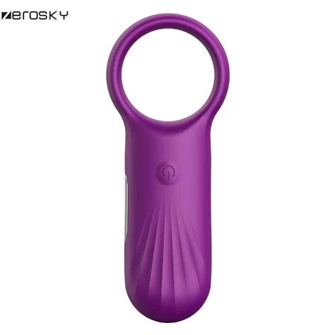 zerosky 10 speeds strong vibrating silicone penis vibration ring