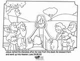 Coloring Jesus Disciples His Pages Appears Bible Apostles Resurrection Kids Ascension Easter Sheets Sunday School Twelve Good Luke Peter Whatsinthebible sketch template