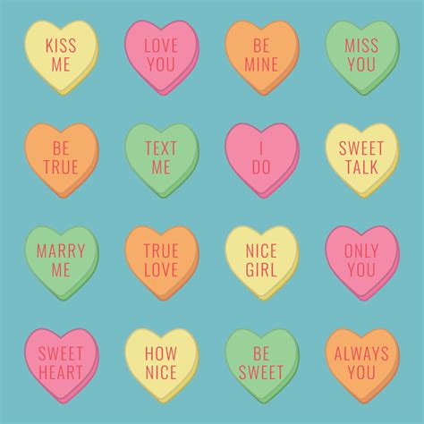 candy hearts vector art icons  graphics