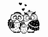 Family Owls Coloring Pages Coloringcrew sketch template