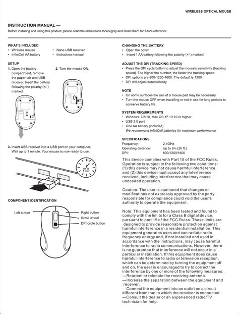 loyal electronics ge wireless mouse user manual
