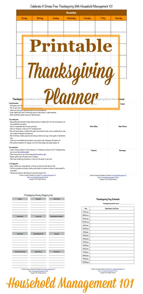printable thanksgiving planner  forms included