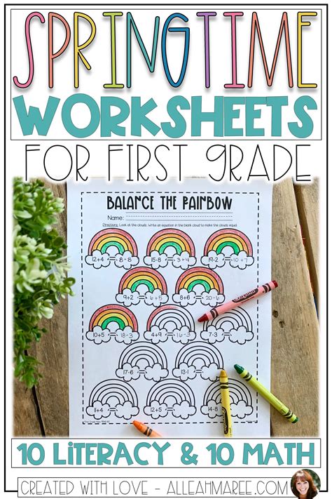 grade worksheets spring literacy  math  prep printables