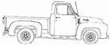 Ford Pickup Pick Truck 1955 Car 1953 Blueprints Drawing Bil Tegning Sketch Af Drawings Tegninger Vintage Autoautomobiles sketch template
