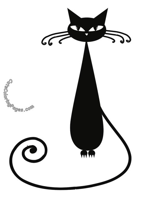 sitting black cat coloring page cats coloring pages