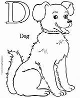 Coloring Pages Alphabet Dog Help Letter Animal sketch template