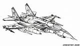 Coloring Pages Jets Jet Army Fighter Military Airplane Planes Angel sketch template