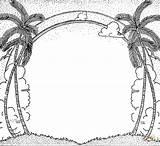 Coloring Palm Trees Pages Island Coconut Popular sketch template
