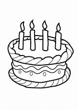 Cake Birthday Coloring Pages Candle Candles Drawing Four Simple Preschool Color Printable Cakes Colouring Drawings Template Netart Print Happy Getdrawings sketch template