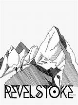 Hiking Revelstoke Pen Mountains Ink Bc Illustration Original Sticker Redbubble sketch template