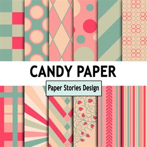 candy paper  sheets commercial  digital scrapbook etsy digital