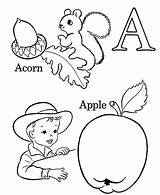 Coloring Acorn Pages Apple Letter Sheet Getcolorings sketch template