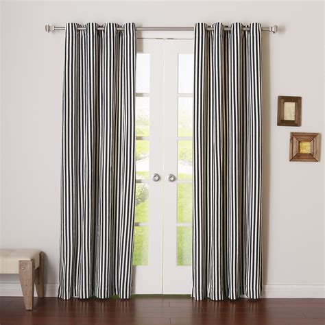 quality home cotton stripe curtains stainless steel silver grommet