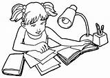 Homework Doing Girl Clipart Drawing Young 1980 Sketch Deviantart Cliparts Favourites sketch template