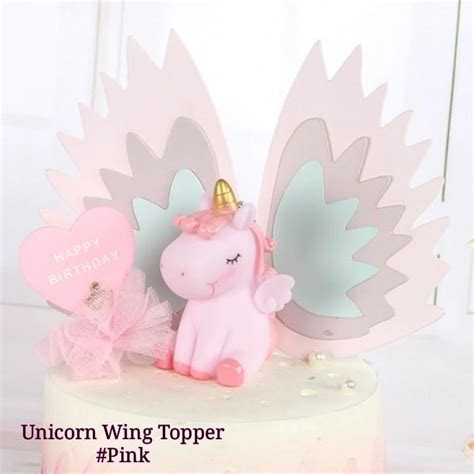 unicorn wing cake topper hobbies toys stationery craft occasions party supplies