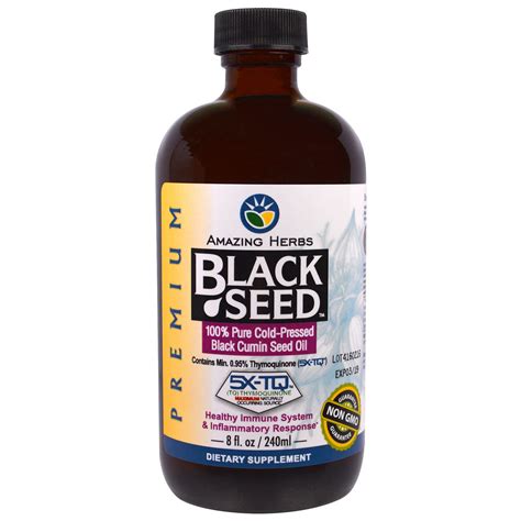 amazing herbs black seed 100 pure cold pressed black cumin seed oil 8