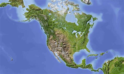 shaded relief map  north america mapporn