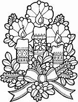 Candles Christmas Coloring Pages sketch template
