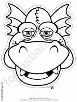 Dragon Mask Template Outline Smiling Printable Grinning Pdf Advertisement Big Formsbank sketch template