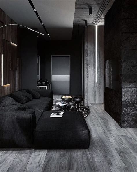 black living room  elegantly bold ideas  distinctive vibe