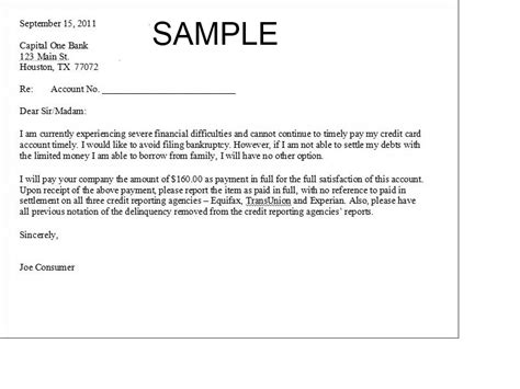 debt settlement agreement letter  printable documents