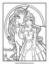 Coloring Fairy Jade Unicorns Fairies Coloringonly Mythical sketch template