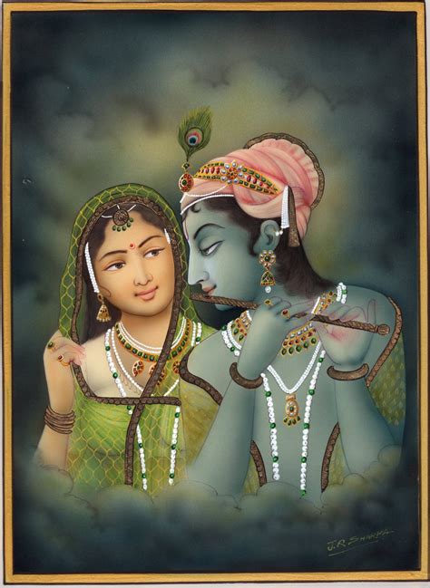 Krishna Radha Love Story Art Handmade Hindu Religious
