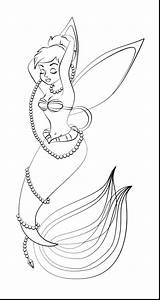 Coloring Mermaid Tinkerbell Pages Fairy Color Printable Emo Disney Print Christmas Mermaids Kids Rosetta Wings Flying Fairies Face Drawing Easy sketch template