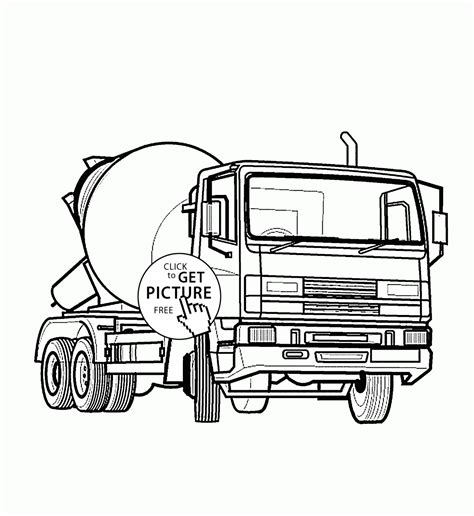 cement mixer coloring page