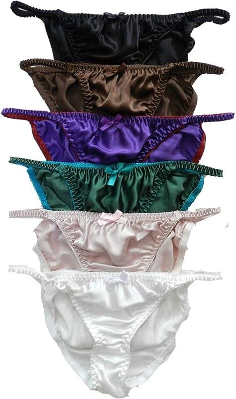 buy yavorrs women s silk string bikini silk panties 6 pairs in one