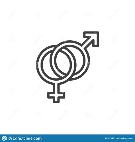 male female sex line icon stock vector illustration of line 187196120