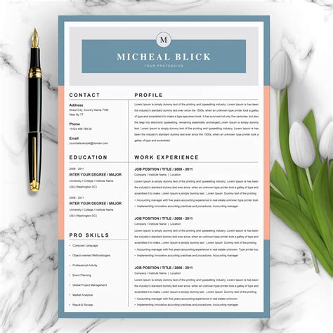 professional  creative resume resume templates creative market