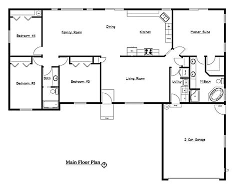 bedroom rambler floor plans complete design     homes  home united