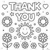 Thank Coloring Pages Flowers Printable Print Kids Flower sketch template