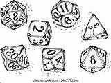 D20 Dnd Dices sketch template