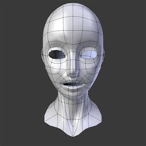 poly head base mesh   model game ready obj blend cgtradercom