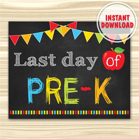 day  pre  sign  day  school sign printable graduation