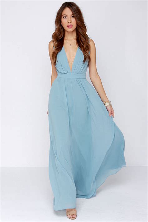 Lovely Maxi Dress Light Blue Dress Bridesmaid Dress
