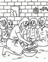 Disciples Washes Coloringhome Loudlyeccentric Bible Divyajanani sketch template