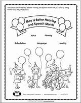 Speech Coloring Hearing Better Pages Sheet Therapy Month Language Printable Pathology Activities Amp Getdrawings Color Getcolorings Printables sketch template